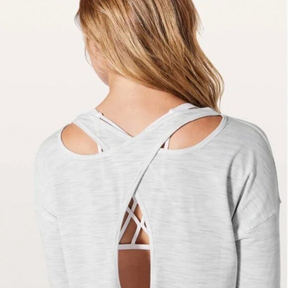 LULULEMON Back Into It Long Sleeve 3 Colour Space Dye Ice Grey Alpine White 10 - Picture 3 of 11
